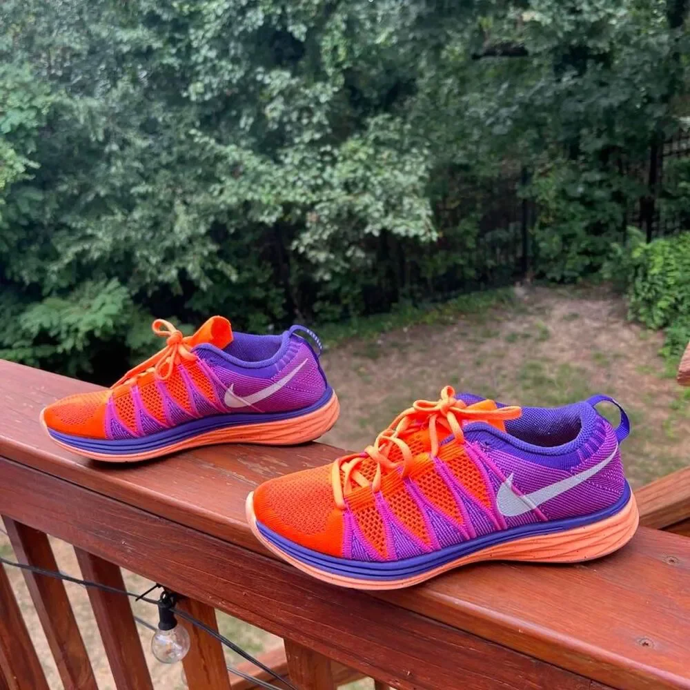 Nike Women's 9.5 Orange Purple Road Running Jog Walking Sneakers